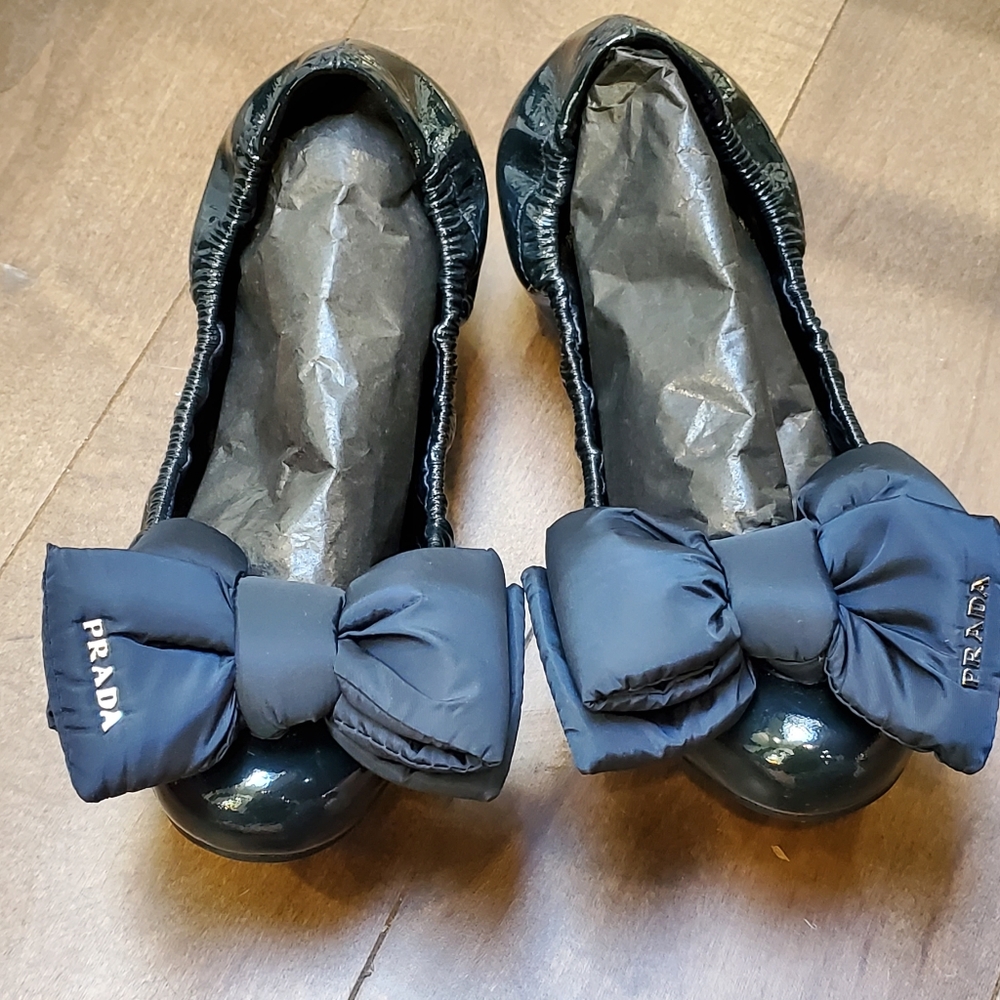 Prada bow flats